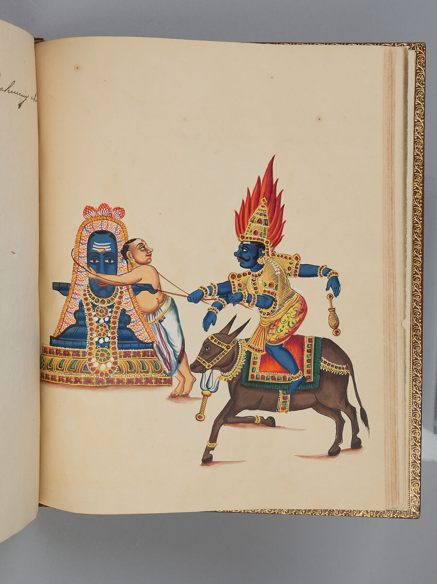 Album depicting one hundred Hindu gods, Unidentified artists (Indian, Madurai, ca. 1830s), Watercolor, ink, and gold on paper, India, Madurai, Tamil Nadu