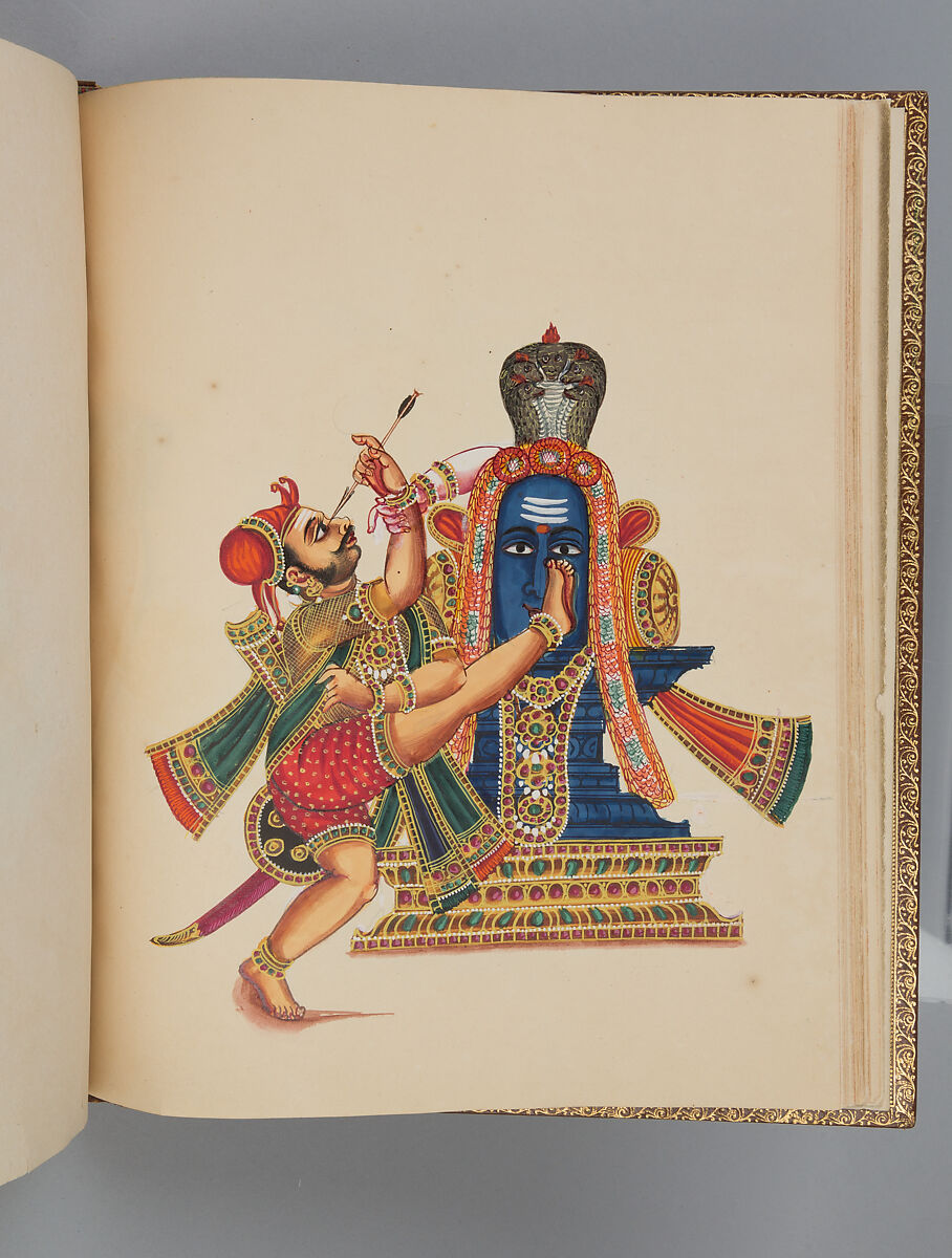 Album depicting one hundred Hindu gods, Unidentified artists (Indian, Madurai, ca. 1830s), Watercolor, ink, and gold on paper, India, Madurai, Tamil Nadu