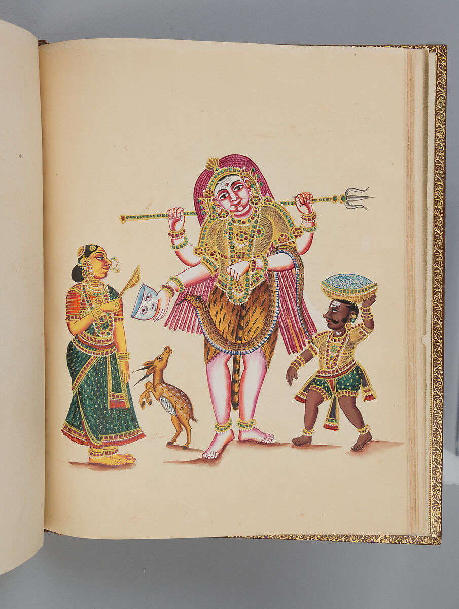 Album depicting one hundred Hindu gods, Unidentified artists (Indian, Madurai, ca. 1830s), Watercolor, ink, and gold on paper, India, Madurai, Tamil Nadu