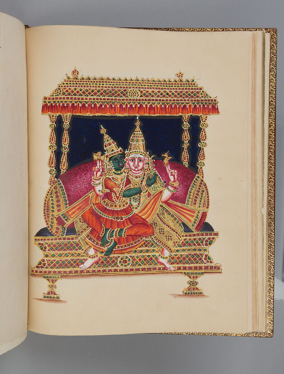 Album depicting one hundred Hindu gods, Unidentified artists (Indian, Madurai, ca. 1830s), Watercolor, ink, and gold on paper, India, Madurai, Tamil Nadu