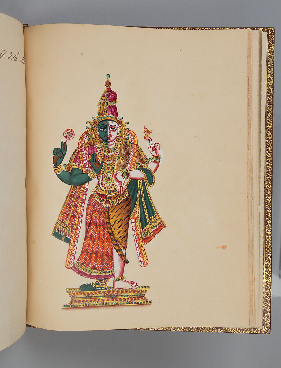 Album depicting one hundred Hindu gods, Unidentified artists (Indian, Madurai, ca. 1830s), Watercolor, ink, and gold on paper, India, Madurai, Tamil Nadu