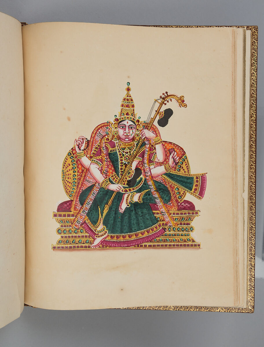 Album depicting one hundred Hindu gods, Unidentified artists (Indian, Madurai, ca. 1830s), Watercolor, ink, and gold on paper, India, Madurai, Tamil Nadu