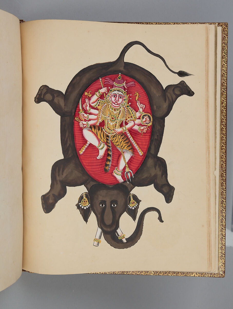 Album depicting one hundred Hindu gods, Unidentified artists (Indian, Madurai, ca. 1830s), Watercolor, ink, and gold on paper, India, Madurai, Tamil Nadu