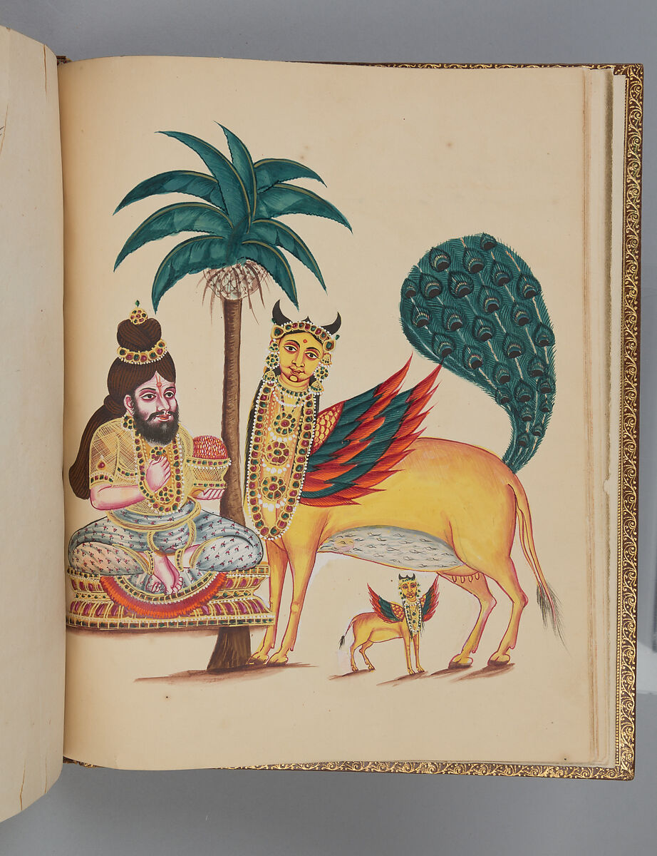 Album depicting one hundred Hindu gods, Unidentified artists (Indian, Madurai, ca. 1830s), Watercolor, ink, and gold on paper, India, Madurai, Tamil Nadu