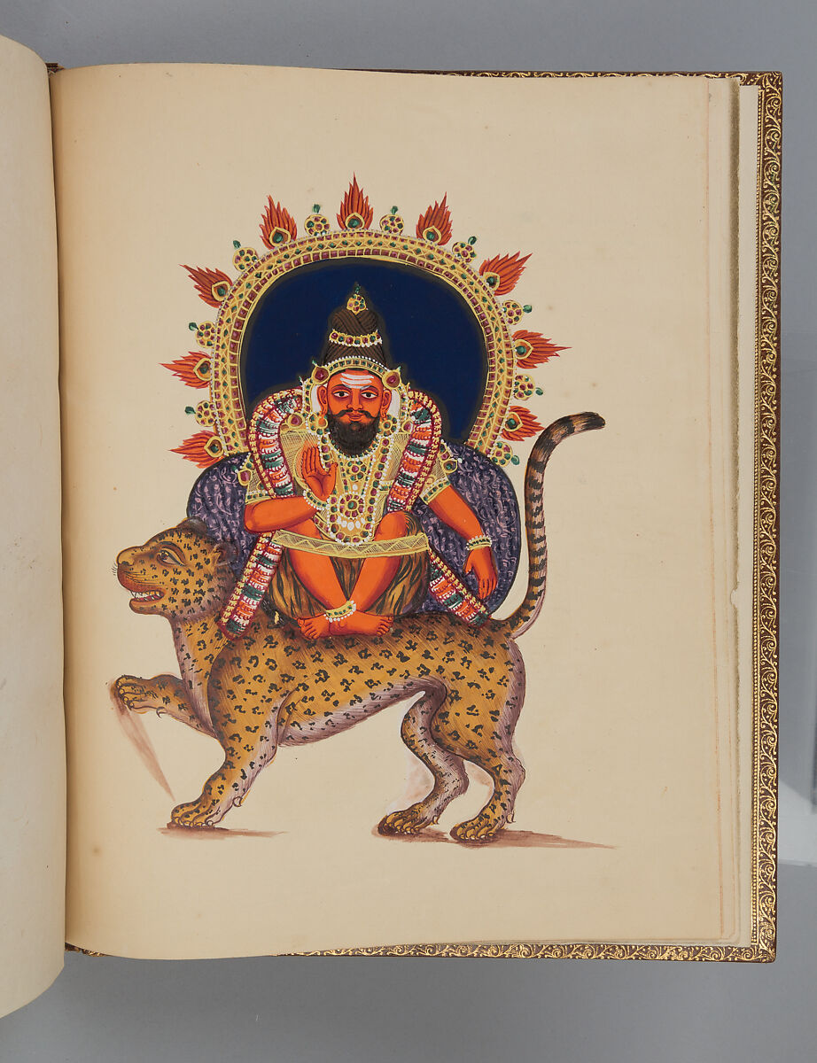Album depicting one hundred Hindu gods, Unidentified artists (Indian, Madurai, ca. 1830s), Watercolor, ink, and gold on paper, India, Madurai, Tamil Nadu