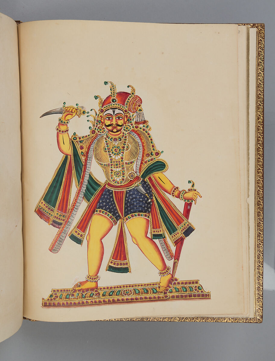 Album depicting one hundred Hindu gods, Unidentified artists (Indian, Madurai, ca. 1830s), Watercolor, ink, and gold on paper, India, Madurai, Tamil Nadu