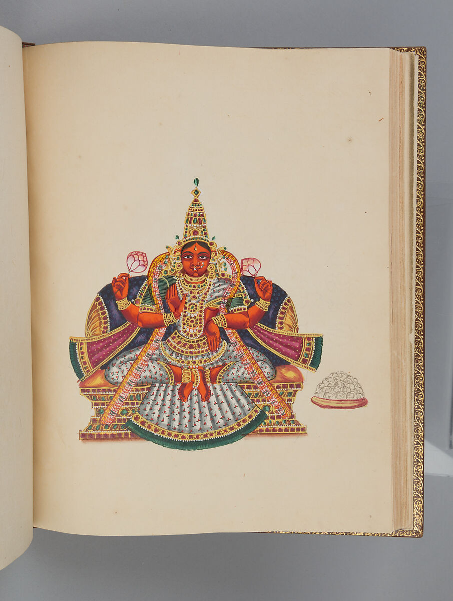 Album depicting one hundred Hindu gods, Unidentified artists (Indian, Madurai, ca. 1830s), Watercolor, ink, and gold on paper, India, Madurai, Tamil Nadu