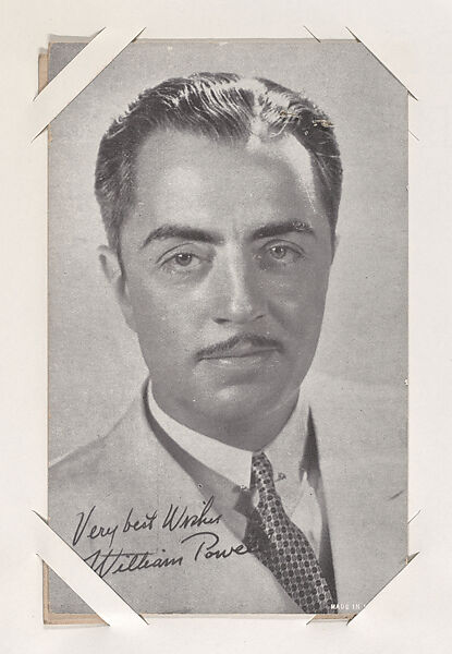 William Powell from Movie Stars Exhibit Cards series (W401), Commercial photolithograph 
