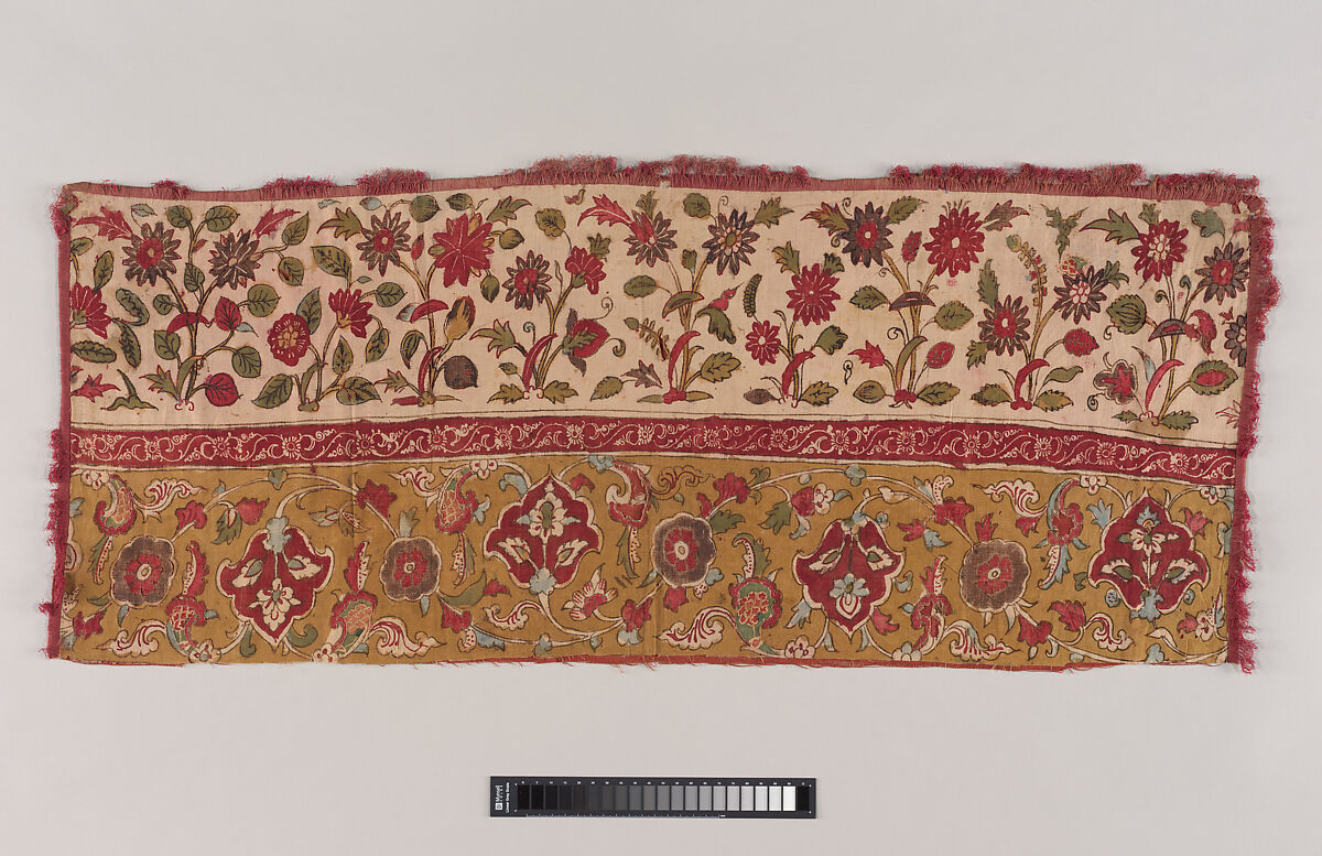 Floral Decorated Textile, Cotton, mordant and resist dyed, India (Coromandel Coast) 