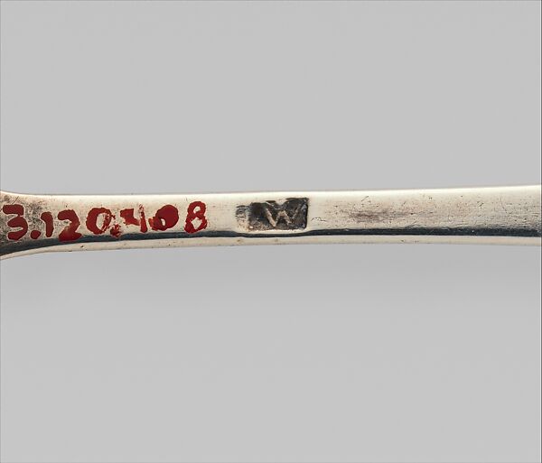 Spoon, Marked by I. W., Silver, American