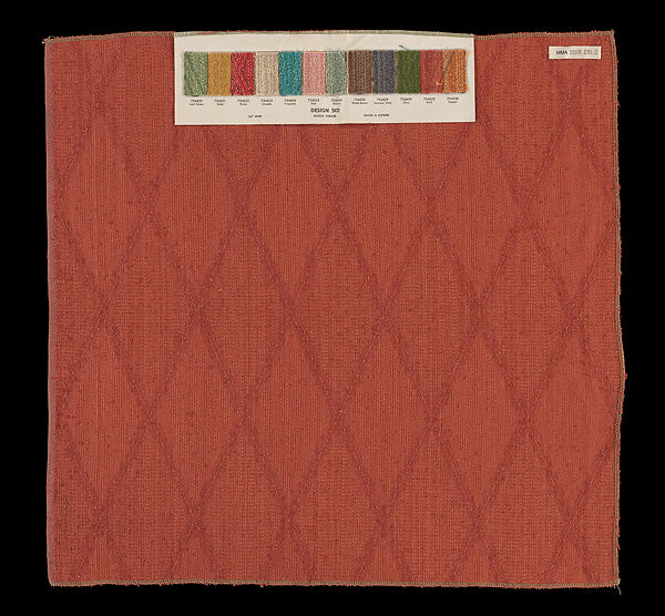 Sample, Design 501, 54” Boucle Damask, Frank Lloyd Wright (American, Richland Center, Wisconsin 1867–1959 Phoenix, Arizona), Rayon and cotton, American