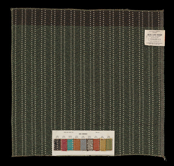 Sample Design 504 “52” Wool Texture”, Frank Lloyd Wright (American, Richland Center, Wisconsin 1867–1959 Phoenix, Arizona), Wool and rayon, American