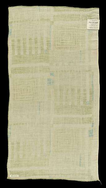 Sample, Design 102, Printed Linen, Frank Lloyd Wright (American, Richland Center, Wisconsin 1867–1959 Phoenix, Arizona), Linen, American