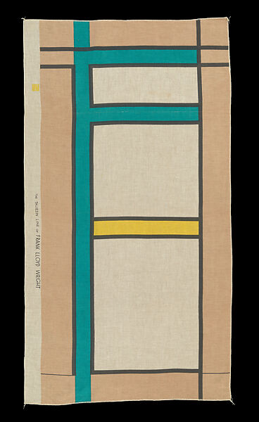 Sample Design 103, Frank Lloyd Wright (American, Richland Center, Wisconsin 1867–1959 Phoenix, Arizona), Linen, American 