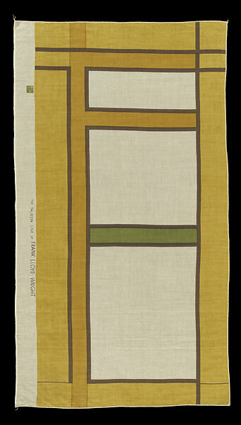 Sample Design 103, Frank Lloyd Wright (American, Richland Center, Wisconsin 1867–1959 Phoenix, Arizona), Linen, American 