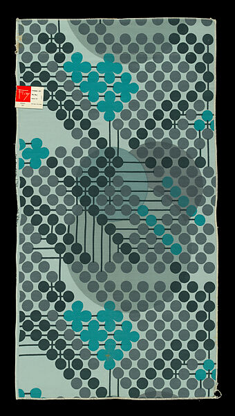 Sample, Design 106, Printed Mohair, Frank Lloyd Wright (American, Richland Center, Wisconsin 1867–1959 Phoenix, Arizona), Linen, cotton, rayon, mohair, American 