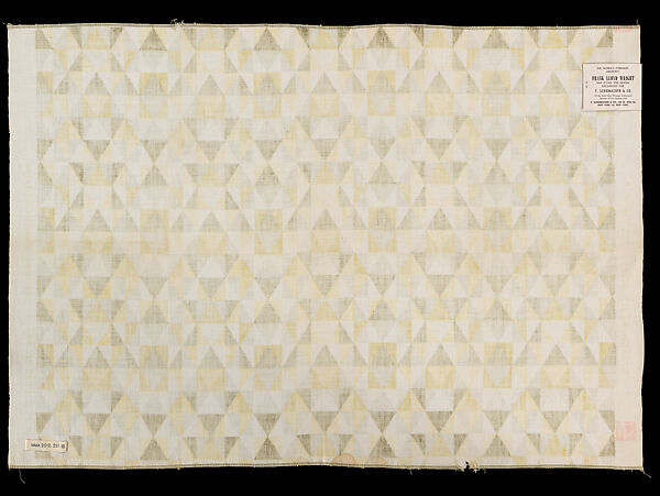 Sample, Design 706, Printed Duck, Frank Lloyd Wright (American, Richland Center, Wisconsin 1867–1959 Phoenix, Arizona), Cotton, American