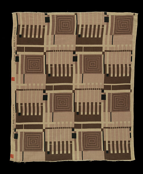 Length Design 102 “Printed Linen”, Frank Lloyd Wright (American, Richland Center, Wisconsin 1867–1959 Phoenix, Arizona), Linen, American 