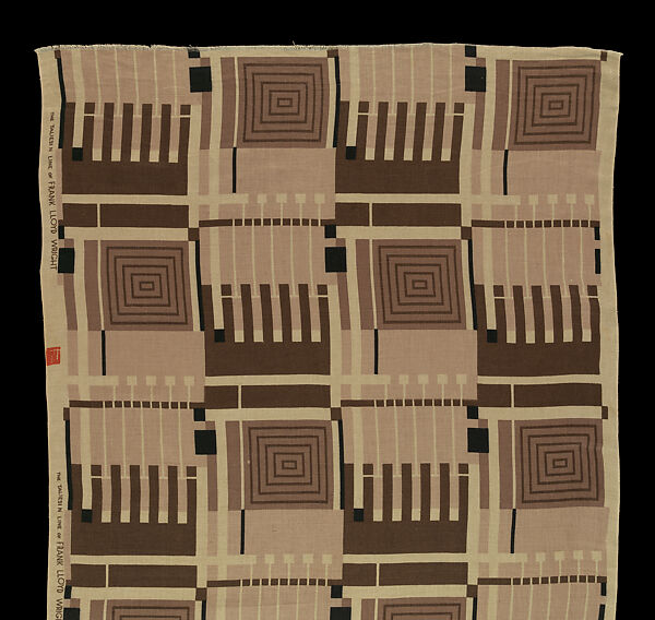 Length Design 102 “Printed Linen”, Frank Lloyd Wright (American, Richland Center, Wisconsin 1867–1959 Phoenix, Arizona), Linen, American