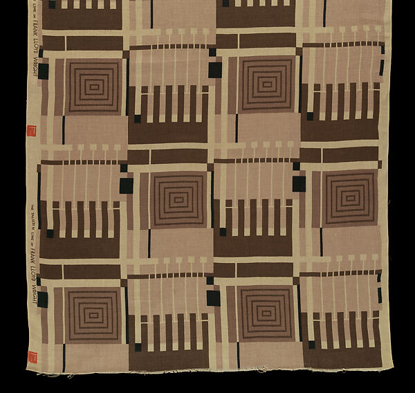 Length Design 102 “Printed Linen”, Frank Lloyd Wright (American, Richland Center, Wisconsin 1867–1959 Phoenix, Arizona), Linen, American
