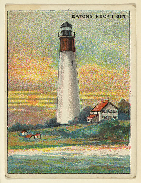 Eatons Neck Light, from the "Lighthouse Series" (T77), issued with Hassan Cigarettes by the American Tobacco Company, Issued by American Tobacco Company, Commercial color lithograph 