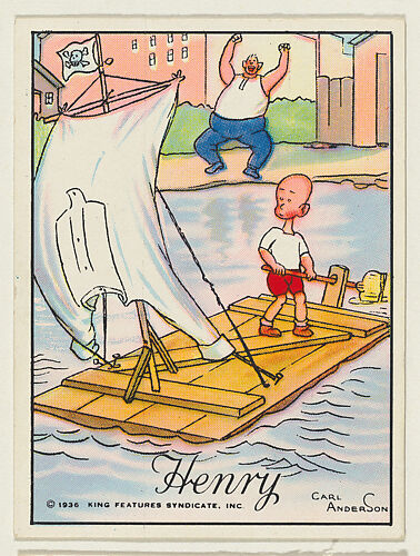Henry uses a man's pants for his sailboat, from the 