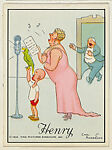 Henry holds a parrot before a microphone while a lady is singing, from the 