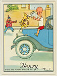 Henry pours water into the radiator of a car, from the 