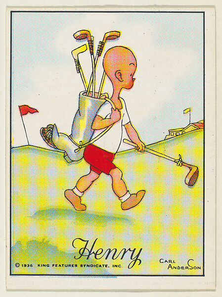 Henry uses an old boot to hold his golf balls, from the "Little Henry" (T78), issued with Tareyton Cigarettes by the R. J. Reynolds Tobacco Company, Carl Thomas Anderson (American, Madison, Wisconsin 1865–1948), Commercial color lithograph 