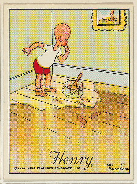 Hemry paints himself into a corner, from the "Little Henry" (T78), issued with Tareyton Cigarettes by the R. J. Reynolds Tobacco Company, Carl Thomas Anderson (American, Madison, Wisconsin 1865–1948), Commercial color lithograph 