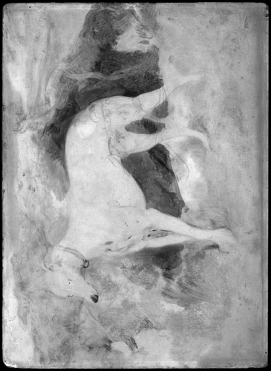 A Deerhound, Sir Edwin Henry Landseer (British, London 1802–1873 London), Oil on board