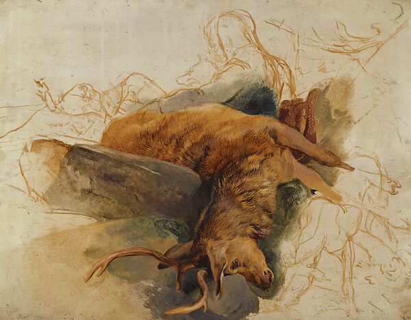 Dying Stag, Sir Edwin Henry Landseer (British, London 1802–1873 London), Oil on canvas