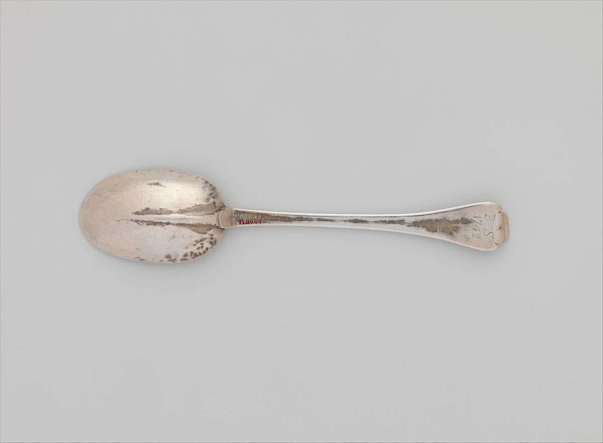 Spoon, Jonathan Clarke (1705–1770), Silver, American