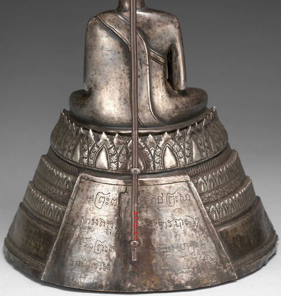 Enthroned Buddha, Silver, gold, and unfired clay, Cambodia (probably Phnom Penh)