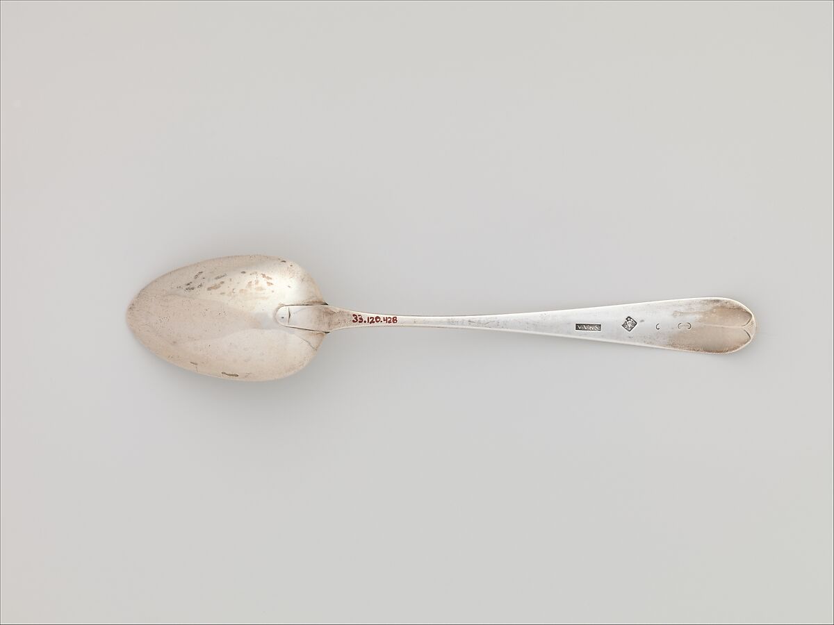 Spoon, Probably Van Voorhis &amp; Schanck (active ca. 1791–93), Silver, American