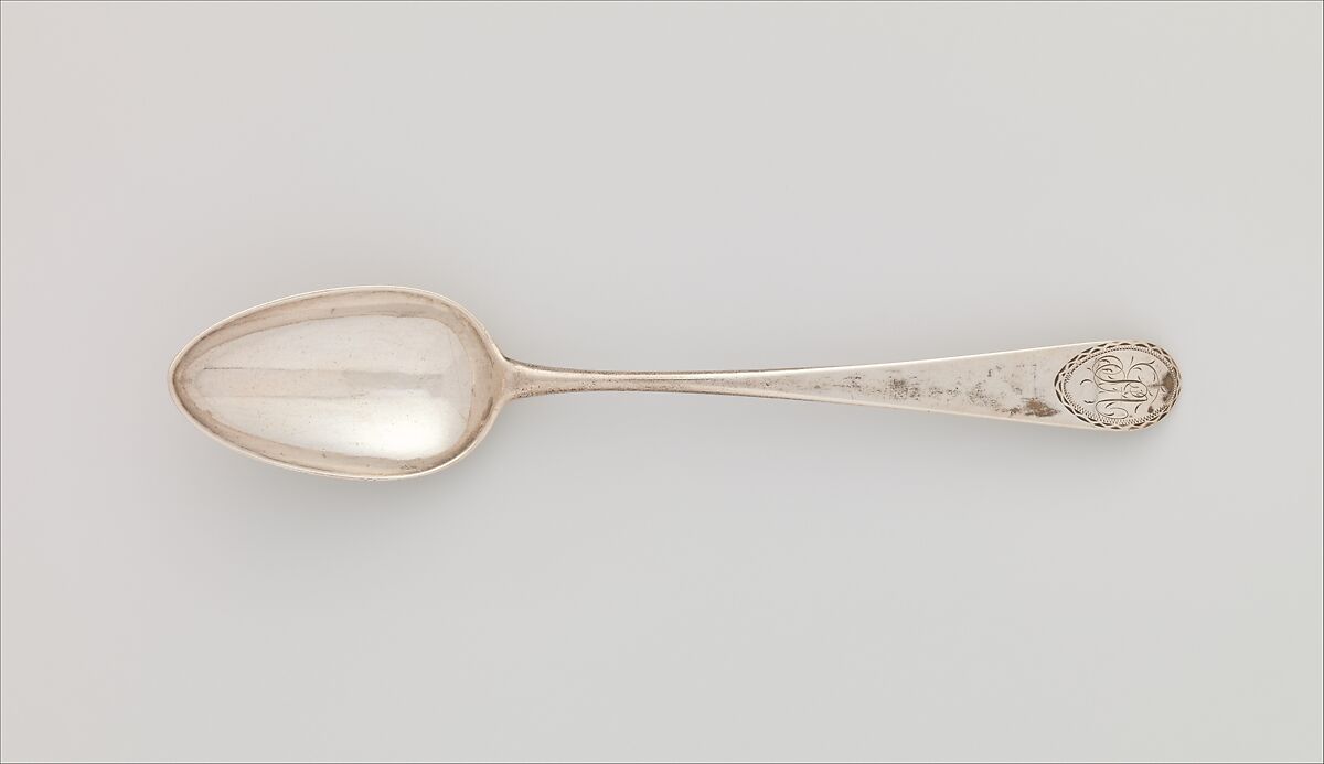 Spoon, Probably Van Voorhis &amp; Schanck (active ca. 1791–93), Silver, American