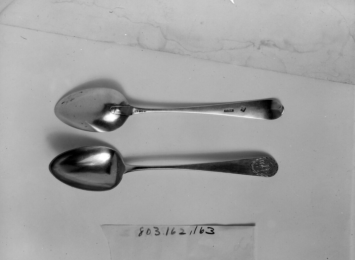 Spoon, Probably Van Voorhis &amp; Schanck (active ca. 1791–93), Silver, American 