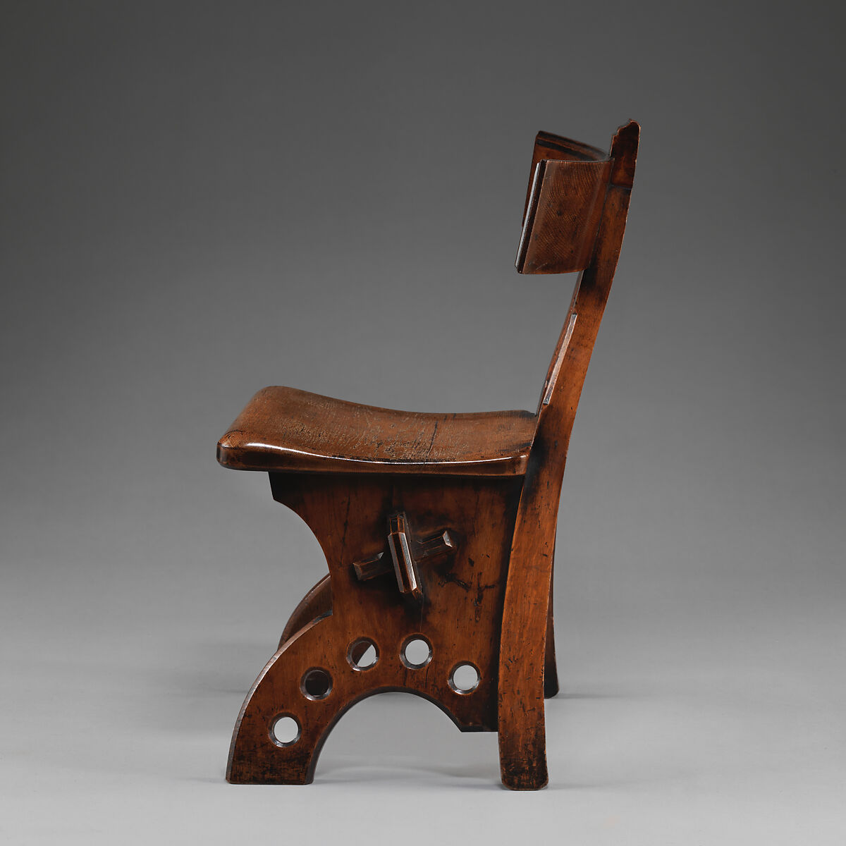 Side chair, Edward Welby Pugin (British, London 1834–1875 London), Oak, horn, British