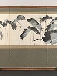 Lotus and Carp, Song Yeong-bang (Korean, born Hwaseong, 1936), Eight-panel folding screen; ink and light color on paper, Korea