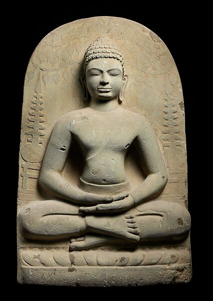 Buddha in Meditation, Sandstone, Central Thailand 