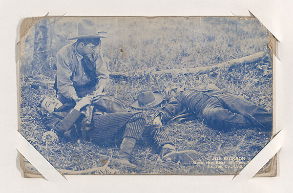 Joe Rickson Gets the Best of Two Bandits from Western Stars or Scenes Exhibit Cards series (W412), Exhibit Supply Company, Commercial color photolithograph 