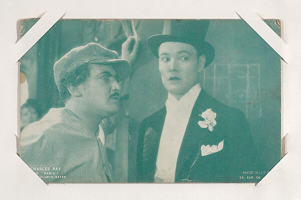 Charles Ray in "Paris" from Scenes from Movies Exhibit Cards series (W404), Exhibit Supply Company, Commercial color photolithograph 