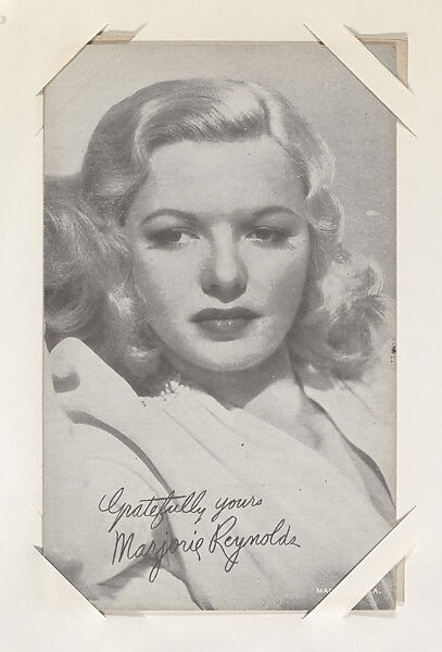 Marjorie Reynolds from Movie Stars Exhibit Cards series (W401), Commercial photolithograph 