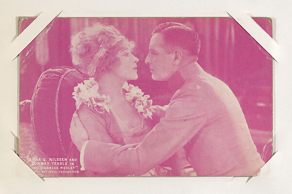 Anna Q. Nilsson and Conway Tearle in "The Viennese Medley" from Scenes from Movies Exhibit Cards series (W404), Commercial color photolithograph 