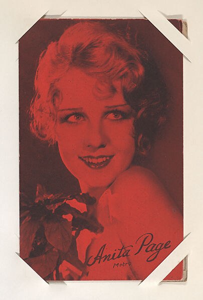 Anita Page from Movie Stars Exhibit Cards series (W401), Commercial color photolithograph 