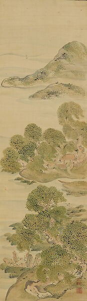 Year of Abundance, Ike no Taiga (Japanese, 1723–1776), Triptych of  hanging scrolls; ink and color on silk, Japan 