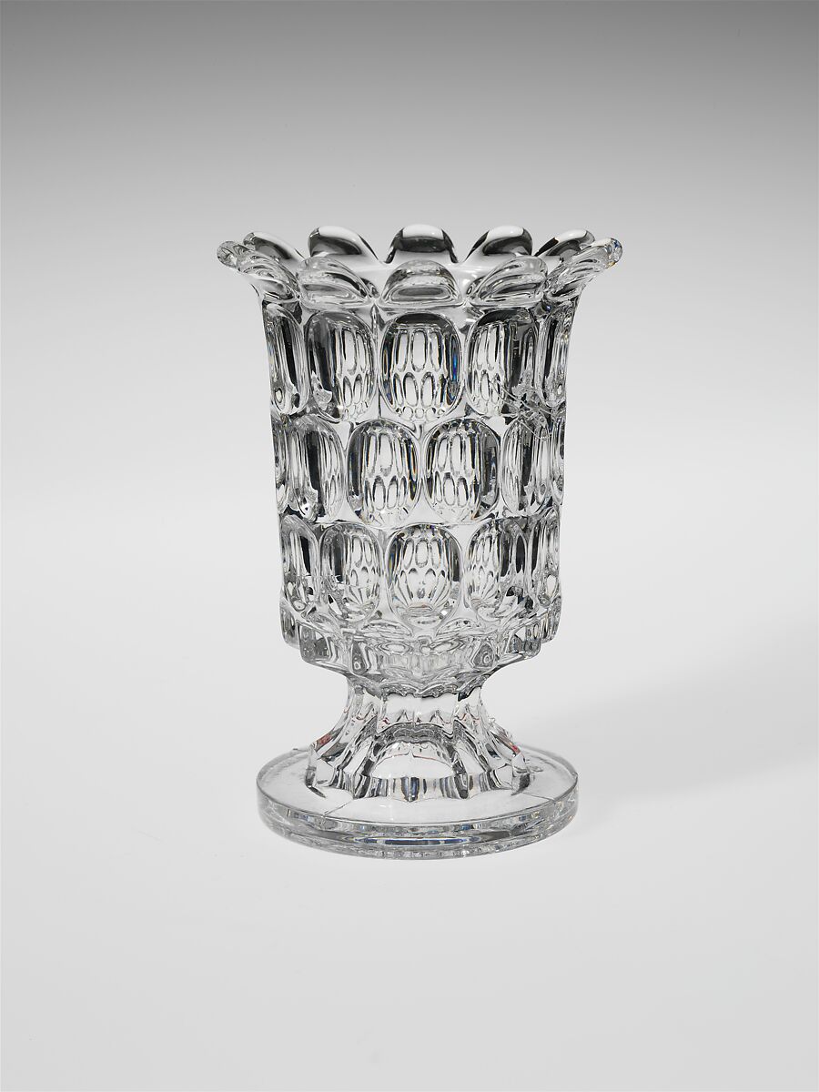 Spoon Holder, Bakewell, Pears and Company (1836–1882), Pressed glass, American 