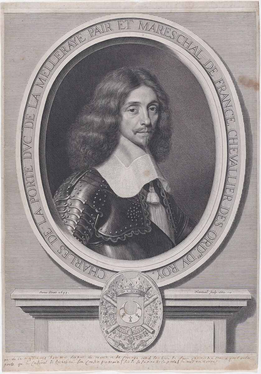 Portrait of Charles de la Porte Duc de la Melleraye, Robert Nanteuil (French, Reims 1623–1678 Paris), Engraving 
