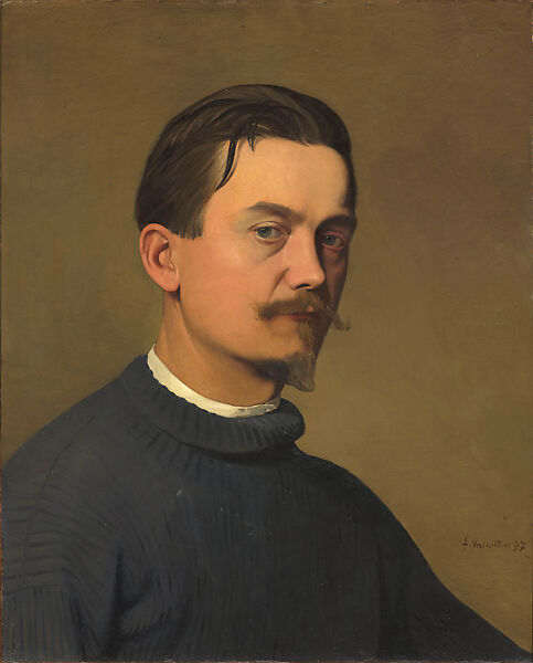 Self-Portrait (Autoportrait), Félix Vallotton (Swiss, Lausanne 1865–1925 Paris), Oil on cardboard 