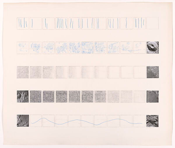 #7 Moon Tide, Michelle Stuart (American, born Los Angeles, 1933), Graphite, colored pencil, gelatin silver prints on paper 